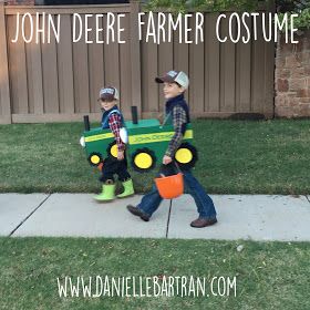 Farm Family Costume, Tractor Costume, Farmer Halloween Costume, Farmer Halloween, Farmer Costume, Diy Haunted House Props, Diy Halloween Games, Baby Halloween Outfits, Farm Family