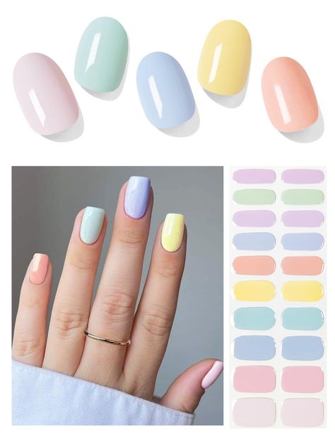 PRICES MAY VARY. 【Complete Set of Nail Art Strips】- Each box includes 20 easy to use semi cured gel nail wrap in 10 different sizes. It also comes with 2 prep pads, 1 nail file, and 1 wooden stick. 【Semi Cured Gel Nails】- New type of attachable gel nail strips made from 100% real liquid gel. Cured 60% in advance, our semi cured gel nails stay soft and stretchy. When fully cured under a UV lamp, nail strips will harden into a Salon-grade manicure. 【Time & Cost-Saving】- Semi cured nail strips just Gel Nail Stickers, December Nails, Country Nails, Summer Gel Nails, Milky Nails, Gel Nail Strips, October Nails, Christmas Nails Easy, Sweater Nails