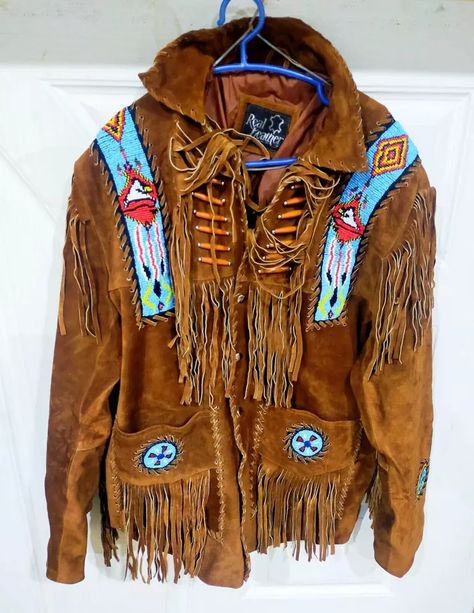 Fringe Suede Leather Jacket, Native Americans, Eagle Bead Coat | eBay Native American Eagle, Mountain Man Style, Cowboy Jacket, Fringe Coats, Leather Coat Jacket, Suede Leather Jacket, Western Jacket, Leather Wear, Cowboy Western