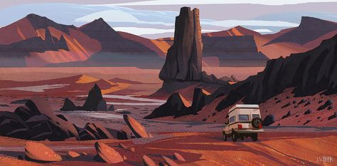 Concept Art Desert, Desert Explorer, Concept Art Landscape, Desert Background, Valley Landscape, Art Steampunk, Desert Environment, Science Fiction Illustration, Desert Art