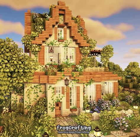 Minecraft House Inspiration, Cottagecore Minecraft House, Minecraft Cottagecore, Cottage Minecraft, Cottagecore Minecraft, Cottage Core Minecraft House, Cottage Core House, Cottagecore Farmhouse, Minecraft House Plans