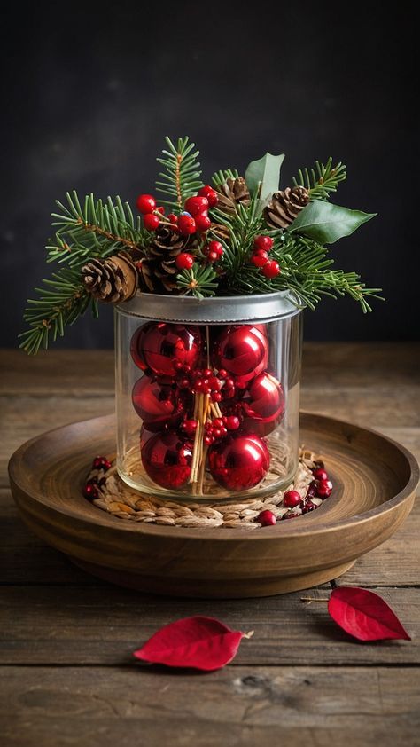 Transform your holiday table into a festive wonderland with these Easy Christmas Table Centerpiece ideas on a budget Get creative with simple Mason jar crafts rustic vases modern DIY decor and quick fun holiday decorating solutions Discover affordable and charming ways to adorn your home this season Christmas Centerpieces For Table Diy, Christmas Greenery Centerpiece, Simple Christmas Centerpieces For Table, Diy Christmas Greenery, Simple Christmas Centerpieces, Diy Christmas Table Centerpieces, Easy Christmas Table Centerpieces, Christmas Centerpieces For Table, Easy Christmas Table