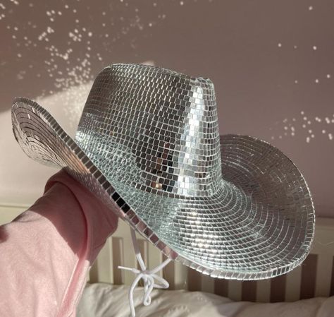 Mirrorball Cowboy Hat, Beyonce Disco, Sparkly Cowboy Hat, Disco Ball Cowboy Hat, Disco Hat, Cowboy Disco, Desert Cowboy, Mirrored Tile, Custom Cowboy Hats