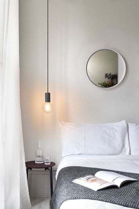 Lightly Dropping In — Beth Lindsey Interior Design #interiordesign #homedecor #lighting #pendant #light #tasklighting Hanging Bedroom Lights, Pendant Lamps Bedroom, Hanging Bedroom, Bedroom Pendant, Pendant Lighting Bedroom, Bedside Light, Bad Inspiration, Bedside Lighting, Kitchen Pendants