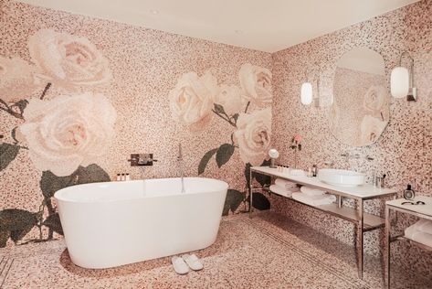 Madame Rêve, a new hotel in Paris you have to know about - The Hotel Trotter Paris Hotel Suite, France Hotel Aesthetic, Bisazza Mosaic, Saint James Paris, Hotel Madame Reve Paris, Parisian Luxury, Iridescent Tiles, Le Bristol Paris, Hotel Les Bains Paris