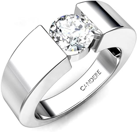 1.00 ctw Round Diamond Sterling Silver Solitaire Wedding Ring for Men. Groom Diamond Ring, Mens Engagement Rings Diamond Unique, Mens Solitaire Ring, Men Solitaire Diamond Ring, Mens Diamond Rings Solitaire, Mens Diamond Rings Wedding, Diamond Rings For Men For Him, Silver Rings For Men Unique, Men’s Diamond Ring