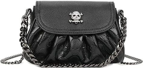 XingChen Women Studded Skull Gothic Crossbody Shoulder Bag Girls Travel Leather Handbag Cellphone Purse Gothic Purse, Skull Handbags, Gothic Bag, Everyday Purse, Small Handbag, Girls Bags, Small Handbags, Bag Travel, Clutch Handbag