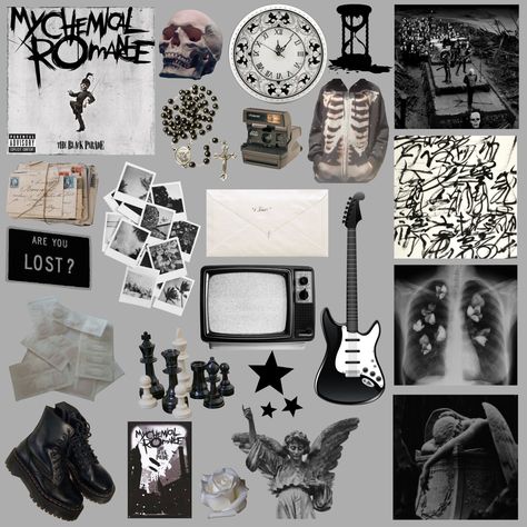 #mcr #mychemicalromance #theblackparade #moodboard #aesthetic #album Mcr Aesthetic, Moodboard Aesthetic, Bday Gift, Black Parade, My Chemical Romance, Mood Boards, Mood Board, Gifts, Black