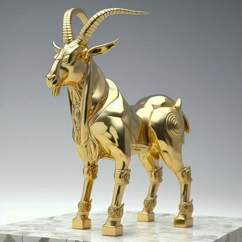 Gold Sculpture, Planets Art, Lampe Decoration, Zodiac Capricorn, Dark Fantasy, Online Jewelry, Goats, The Dreamers, Zodiac Signs