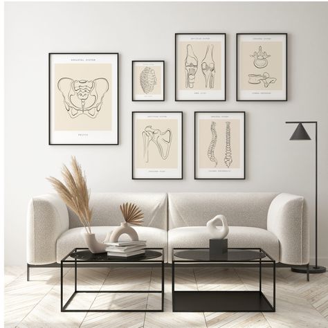 "Printable art is one of the most affordable, quick and easy way to transform your space. KhanaliArtPrints Human Anatomy Posters from Anatomy Wall Art Collection Chiropractic Art, Anatomy Print Set, Physical Therapy Art, Doctor Chiropractic, Orthopedic Posters, Medical Office Decor, Bones Art Print * INSTAND DIGITAL DOWNLOAD * * THIS IS A DIGITAL ITEM * (No physical product will be shipped and frame is not included) All digital download orders are sent automatically after you purchase your print. Your purchase includes 5 ratio that can be printed in over 20 different sizes. INCLUDED FILES : File 1: High resolution JPG file in 2:3 ratio for printing the following sizes: - 4x6 inc / 10x15 cm - 6x9 inc / 15x22 cm - 8x12 inc / 20x30 cm - 12x18 inc / 30x45 cm - 16x24 inc / 40x60 cm - 20x30 inc Chiropractic Office Wall Decor, Physiotherapy Wall Art, Modern Chiropractic Office, Physical Therapy Room Design, Physical Therapy Wall Art, Orthopedic Office Design, Physical Therapy Decor, Physical Therapy Clinic Decor, Physical Therapy Office Decor