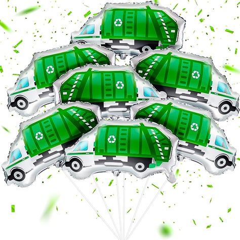 Amazon.com: Garbage Truck Balloon Truck Foil Balloons Green Truck Garbage Balloon for Garbage Truck Themed Party Supplies (12 Pieces) : Toys & Games Garbage Truck Birthday Party, Truck Party Decorations, Garbage Truck Birthday, Garbage Truck Party, Kids Party Balloons, Trash Truck, Green Truck, Truck Birthday Party, Truck Theme