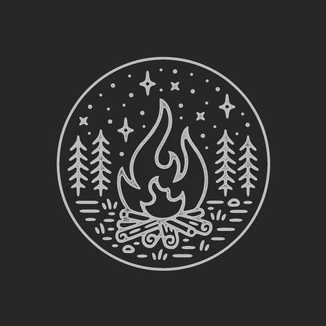 Fire Doodle, Camping Fire, Back At Work, Fire Painting, Disney Tattoo, Diy Tattoo, First Week, 로고 디자인, Simple Art