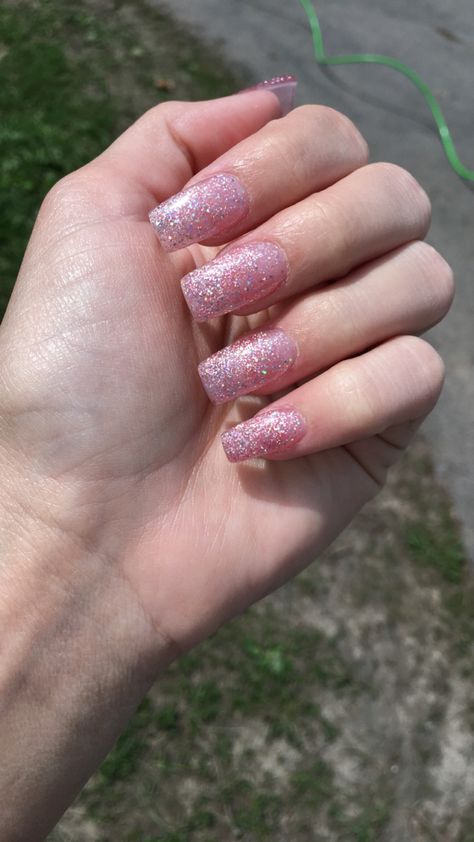 Dark Pink Nails Acrylic, Purple Sparkly Nails, Pink Nails Acrylic, Dark Pink Nails, Natural Acrylic, Natural Acrylic Nails, Glittery Nails, Pink Sparkle, Sparkly Nails