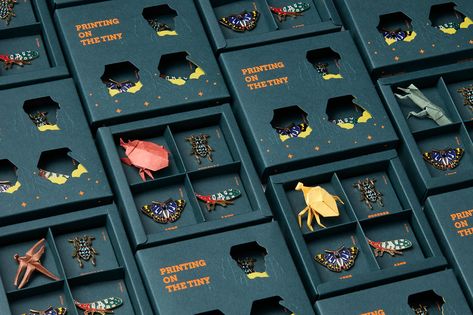 Printing On The Tiny on Packaging of the World - Creative Package Design Gallery Origami Insects, Orchard Design, Art Appliqué, Box Packaging Design, Creative Packaging Design, Creative Packaging, Packaging Design Inspiration, Package Design, Brand Packaging