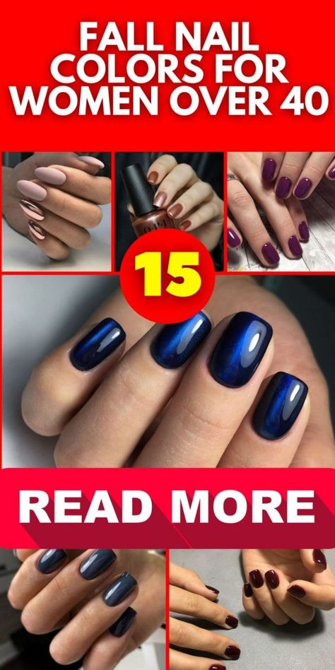 Fall Nail Colors for Women Over 40: Timeless and Chic 15 Ideas Sophisticated Halloween Nails, Elegant Halloween Nails, Metallic Nail Colors, Darker Skin Tones, August Nails, Nail Color Ideas, Cute Nails For Fall, October Nails, Elegant Halloween