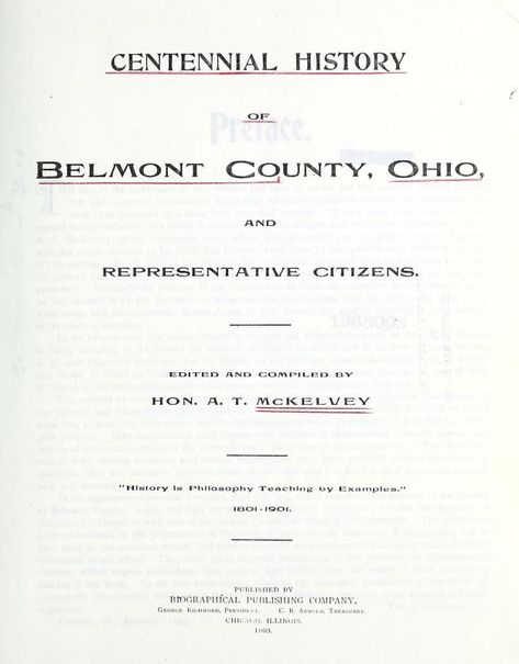 Centennial history of Belmont County, Ohio, and... Publishing Company, Genealogy, Internet Archive, Illinois, The Borrowers, Ohio, Free Download, Internet, History