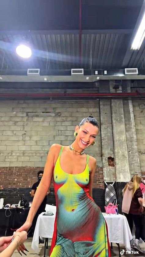 Heat Map Dress, Heat Map Aesthetic, Thrifted Dresses, Bella Hadid Dress, Map Dress, Bella Hadid Outfits, Bella Hadid Style, Rave Fashion, Fashion Design Portfolio