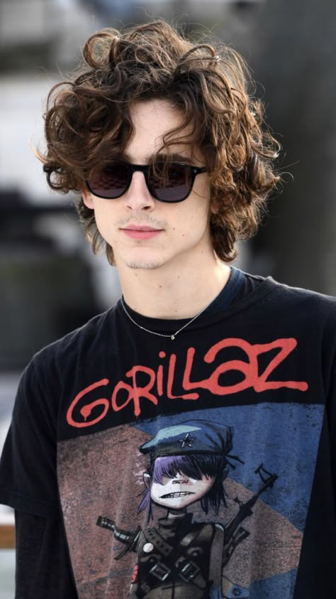 Timmy T, Corte De Cabelo Masculino, The Perfect Guy, Curly Hair Men, Hair Reference, Long Curly Hair, Long Hair Styles Men, Gorillaz, Timothee Chalamet