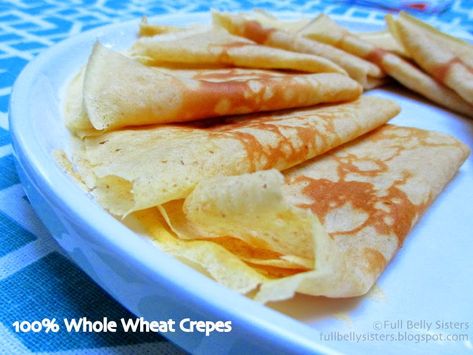 Simple Whole Wheat Crepes @KingArthurFlour #Vitamix Whole Wheat Crepe Recipe, Whole Wheat Crepes, Recipe For Crepes, Breakfast Crepe, Pancakes Crepes, Meal Breakfast, How To Make Scones, Crepe Recipe, Breakfast Crepes