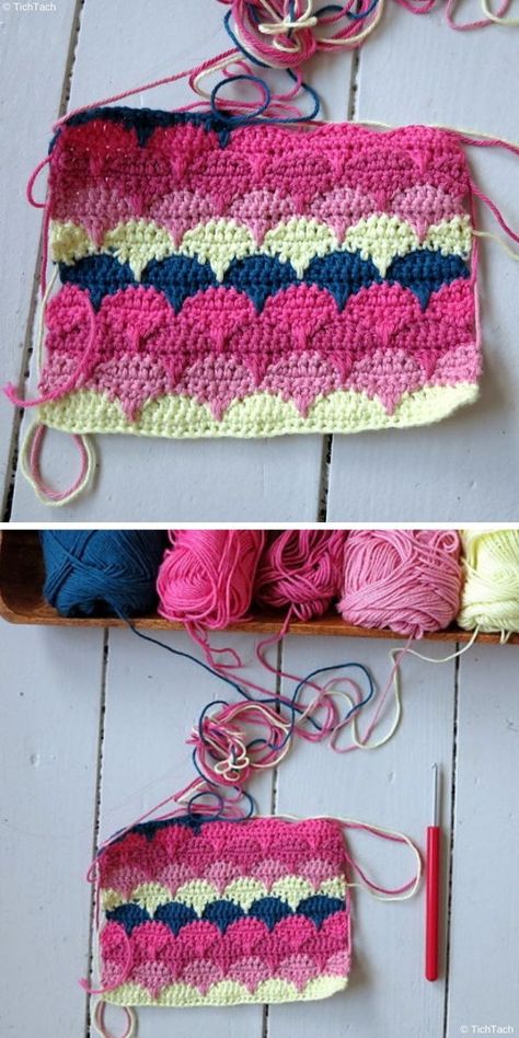 Crochet Clamshell Stitch - Free Patterns and Inspiration | Crochetpedia Seashell Stitch Crochet, Crochet Scallop Stitch, Crochet Clam Shell Pattern Free, Beginner Haken, Blanket Stitches, Baby Afghan Crochet Patterns, Crochet Stitches For Blankets, Crochet Stitches Free, Crochet For Beginners Blanket