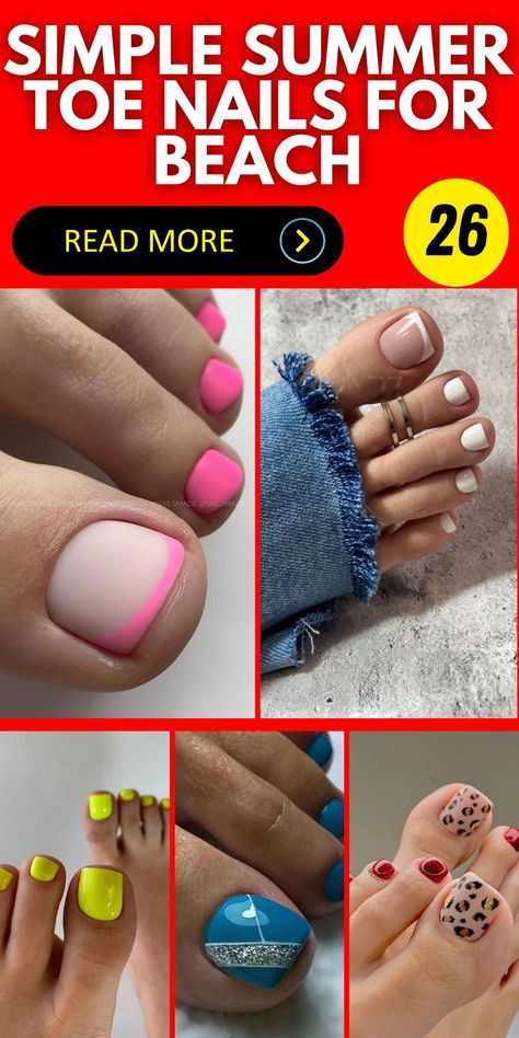 Set the tone for your beach vacation with simple summer toe nails, embracing the season's trends with colors and designs that speak of sun, sand, and sea. 2024 brings us a palette of playful pinks and blues, perfect for adding a pop of color to your vacation tropical ensemble. With designs ranging from subtle palm trees to eye-catching gold glitter, these toenail arts are an affordable way to add a touch of summer fun to your look, whether you're on a holiday or attending a beach wedding Nails For Beach, Toe Nail Designs For Summer, 2024 Colors, Wedding By The Sea, Colors For 2024, Summer Toes, Vacation Tropical, Summer Toe Nails, Simple Summer