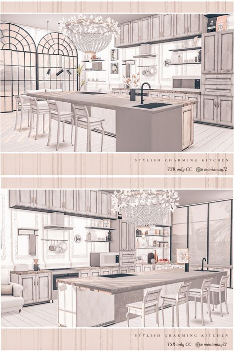 Sims 4 French Kitchen, Sims 4 Cc Platinumluxesims, Sims 4 Large Kitchen Ideas, Sims 4 Cc Luxury Kitchen, The Sims 4 Cc Luxury Decor, Sims4 Cc Dining Room, Sims 4 Cc Rooms Kitchens, Sims 4 Entertainment Center, Ts4 Cc 2023