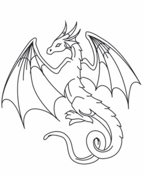 Simple Dragon Drawing, Easy Dragon Drawings, Magical Dragon, Dragon Tattoo Ideas, Dragon Silhouette, Dragon Tattoos, Dragon Coloring Page, Dragon Sketch, Dragon Images