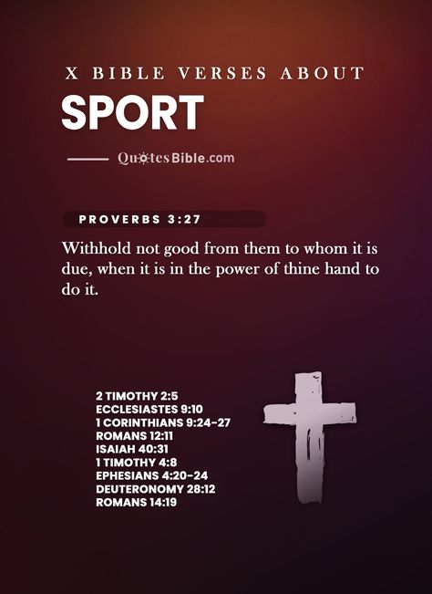 Discover the best Bible verses about sports & competition. With God on our side, we can compete in any sport with confidence and courage. Find strength in these uplifting scriptures to help you get motivated and focus on the game! #Sports #BibleVerses #Competition #UpliftingScriptures #Sport #verses Verses About Fathers, Scriptures Quotes, Verses From The Bible, Biblical Quotes Inspirational, Uplifting Scripture, Proverbs 12, Powerful Scriptures, Best Bible Verses, Biblical Teaching