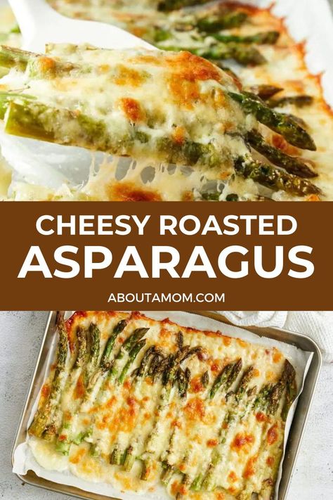 These Cheesy Asparagus are a crowd favorite. Cheesy Baked Asparagus, Cheesy Asparagus, Cheap Family Dinners, Easy Asparagus Recipes, Budget Dinner, Budget Dinner Recipes, Roasted Cod, Cheese Alternatives, Yummy Bites