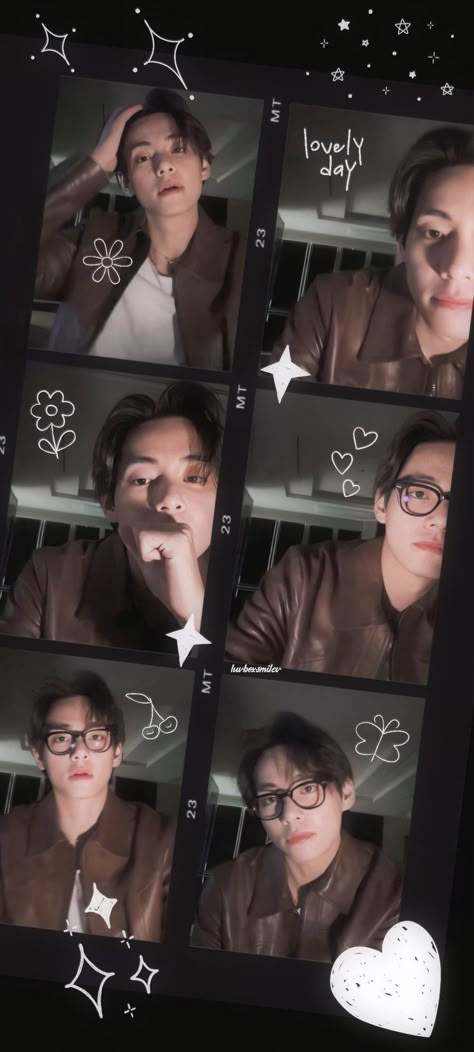 BTS Kim Taehyung Live Wallpaper, Taehyung Brown Aesthetic Wallpaper, Taehyung With Glasses, Taehyung Glasses, Thv Aesthetic, Bts Snapchats, Taehyung Weverse Live, Taehyung Weverse, V Smile