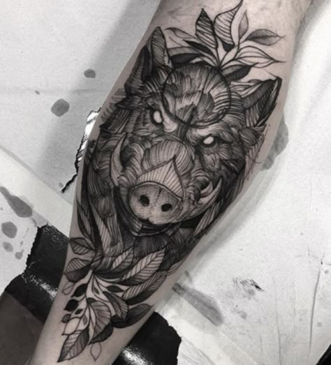 Hog Tattoo For Men, Chinese Pig Tattoo, Pig Zodiac Tattoo, Hog Skull Tattoo, Boar Tattoo Design, Hog Tattoo, Boars Head Tattoo, Wild Boar Tattoo Design, Chinese Zodiac Pig Tattoo