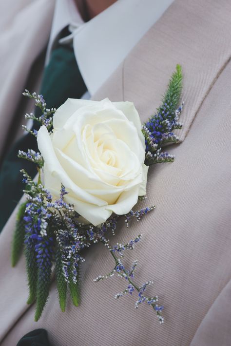 Turks And Caicos Wedding, Lavender Boutonniere, Rose Lavender, Inspirational Photos, Boutonniere, White Rose, White Roses, Photo Inspiration, Real Weddings