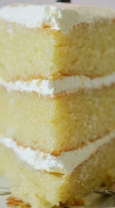 Tarta layer rellena de crema de vainilla Vanilla Cake With Buttercream, Perfect Vanilla Cake, Homemade White Cakes, Best Vanilla Cake Recipe, Easy Vanilla Cake, Homemade Vanilla Cake, Cake With Buttercream Frosting, Easy Vanilla Cake Recipe, Moist Vanilla Cake