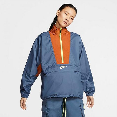 Women's Nike Sportswear Icon Clash Wind Jacket| Finish Line Nike Windbreaker Jacket, Women's Sportswear, Nike Windbreaker, Nike Pullover, Wind Jacket, Pullover Windbreaker, Nike Tech, Running Jacket, Red Hoodie