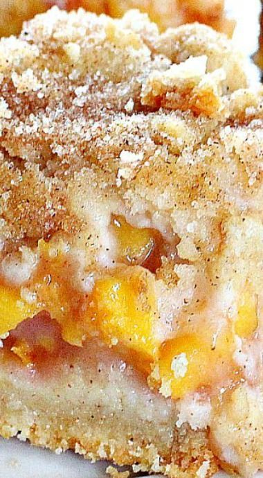 Kardea Brown No Bake Peach Pie Cheesecake Bars, Southern Peach Crumb Cake, Peach Crumb Cheesecake, Peach Crumb Cake, Peach Crumb Bars, Crumb Bars, Peach Dessert Recipes, Peach Recipes, Peach Desserts