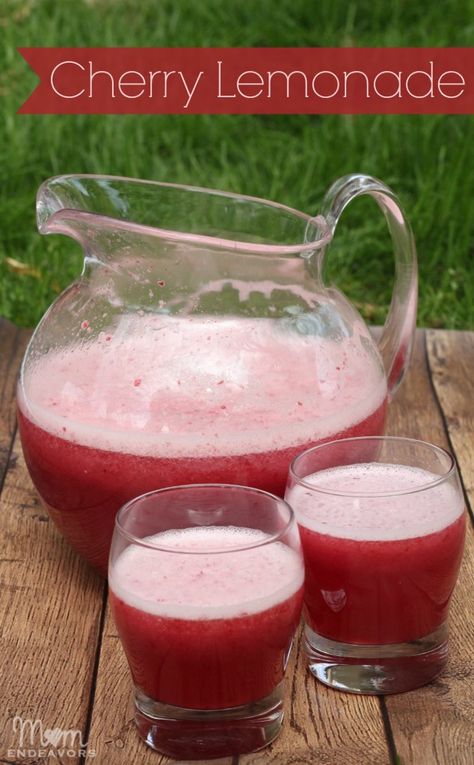 Lemonade Beyonce, Fresh Cherry Recipes, Cherry Lemonade, Fresh Squeezed Lemonade, Fresh Cherry, Peach Lemonade, Delicious Drink Recipes, Perfect Backyard, Fruity Drinks