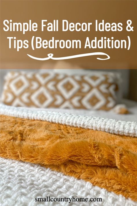 Simple fall decor for your bedroom found here! Only the best ideas and tips! Fall Bedrooms Autumn, Fall Bedding Bedrooms, Fall Room Ideas, Small Apartment Inspiration, Simple Fall Decor, Fall Bedroom Ideas, Fall Decor Bedroom, Bedroom Decor On A Budget, Cheap Fall Decor