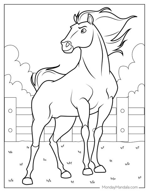 22 Spirit Coloring Pages (Free PDF Printables) Free Horse Coloring Pages, Spirit Coloring Pages, Spirit Stallion Of The Cimarron, Horse Coloring Books, Spirit Stallion, Free Horses, Horse Coloring Pages, Color Book, Horse Drawings