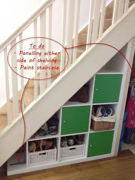 Under Stairs Storage Ikea, Ikea Under Stairs, Under Stairs Cupboard Storage, Shelves Under Stairs, Hackers Ikea, Under Stair Storage, Trofast Storage, Stairs Makeover Ideas, Bedroom Ikea