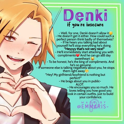 𝐃𝐞𝐧𝐤𝐢 𝐢𝐟 𝐲𝐨𝐮'𝐫𝐞 𝐢𝐧𝐬𝐞𝐜𝐮𝐫𝐞 Mha Boys, Human Pikachu, Denki Kaminari, Anime Siblings, Anime Boy Sketch, Katsuki Bakugou, Cute Love Stories, Feeling Insecure, Zodiac Signs Funny