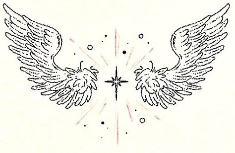 Dove Wing Tattoo, Christian Angel Tattoo, Angel Wings Fine Line Tattoo, Bible Accurate Angels Tattoo, Angel Wing Stencil, Cross Wings Tattoo, Biblically Accurate Angel Tattoo, Small Wings Tattoo, Angel Wing Tattoos