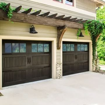 Gable Over Garage, Cedar Accents On White House Exterior, Pergola Above Garage Door Wood, Wooden Trellis Over Garage Door, Cedar Accent Above Garage Door, Wood Over Garage Door, Over The Garage Pergola, Wood Above Garage Door, Garage Lattice