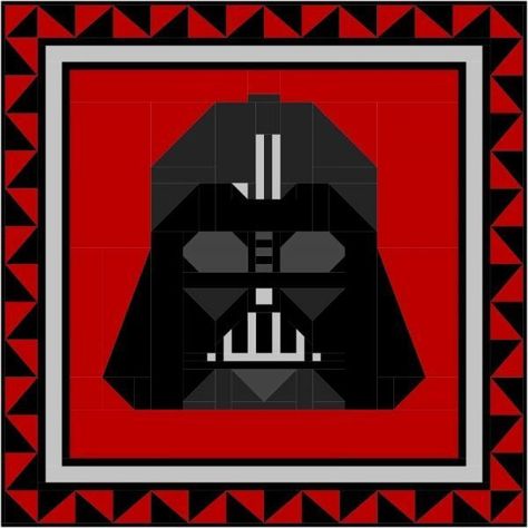 Quilt Block Pattern – Darth Vader – Quilting Darth Vader Quilt, Star Wars Sewing, Hst Quilt, Star Wars Quilt, Free Motion Quilting Patterns, Dark Vador, Butterfly Quilt, Half Square Triangle Quilts, Easy Quilt