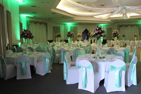 Soft mint green decoration for Adelaide wedding reception www.houseofthebride.com.au Adelaide Wedding, Green Decoration, Soft Mint Green, Soft Mint, Green Decor, Mint Green, Wedding Reception, Mint, Table Decorations