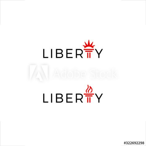 Torch Design, Liberty Logo, Logo Type, Torch Light, Logo Collection, Logo Ideas, Creative Logo, Cool Logo, Adobe Stock