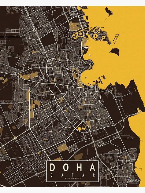 "Doha City Map of Qatar - Pastel" Poster for Sale by deMAP | Redbubble Pastel Poster Design, Qatar Map, Hipster Poster, Pastel City, It Poster, City Posters, Pastel Texture, Pastel Poster, Poster City