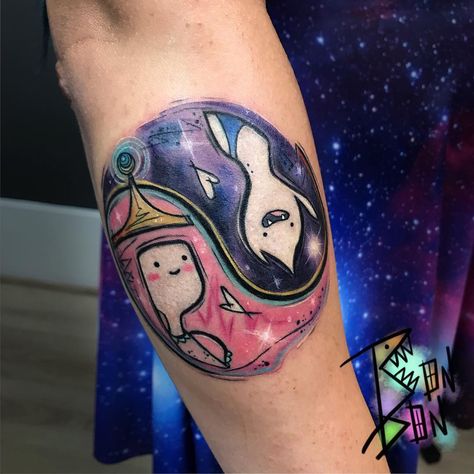 Princess Bubblegum Tattoo, Bubblegum Tattoo, Bubblegum And Marceline, Ufo Tattoo, Marceline And Princess Bubblegum, Marceline And Bubblegum, Princess Tattoo, Friendship Tattoos, Wet Felting Projects