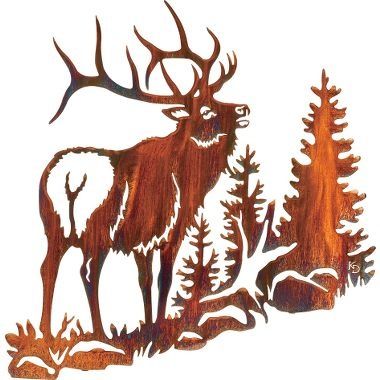 Serenade Elk Metal Wall Art | Metal Wall Art, Metal Walls and Elk Décor Ski, Bois Intarsia, Elk Silhouette, Wall Decor Hobby Lobby, Brown Deer, Woodburning Projects, Wood Burning Patterns, Wood Burning Art, Sculpture Metal