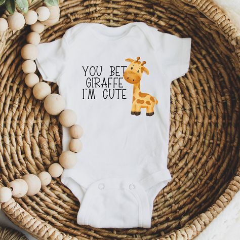 Cute giraffe shirts for babies, giraffe shirts, baby giraffe shirts, you bet giraffe I'm cute Giraffe Shirt, Giraffe Baby, Cute Giraffe, Baby Giraffe, Baby Reveal, Family Kids, Jersey Tee, Light Fabric, Kids Tshirts