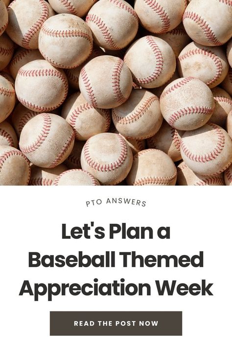 Let's plan a super fun baseball themed teacher appreciation week to celebrate your school's staff, administrators and teachers for all they do to make your school community wonderful.  Great ideas for decorations, a menu plan and an entire week of employee appreciation events! Teacher Event Ideas, Gym Teacher Appreciation, Pto Bulletin Board Ideas, Teacher Appreciation Sayings, Luncheon Food Ideas, Pta Bulletin Board Ideas, Teacher Appreciation Week Theme, Luncheon Themes, Gifts For Teachers From Students